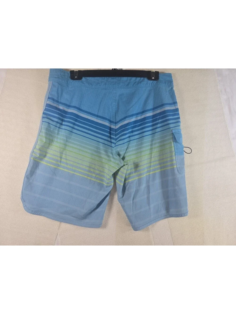 Billabong 73 Pro Recycler Board Shorts Mens 33 Blue Lime Stripe Stretch Swim